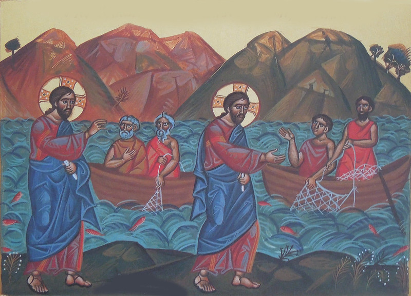 "Christ calling his disciples icon" flickr photo by bobosh_t https://flickr.com/photos/frted/6995567141 shared under a Creative Commons (BY-SA) license